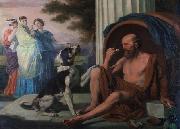 Oil painting of Diogenes by Pugons unknow artist
